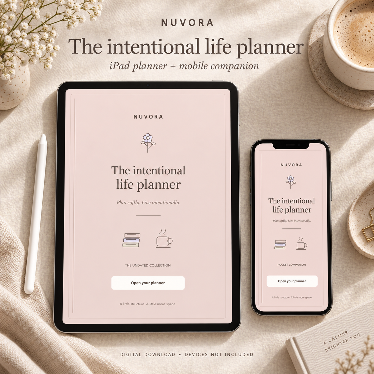 Nuvora Intentional Life Planner | Interactive iPad & Phone Digital Planner