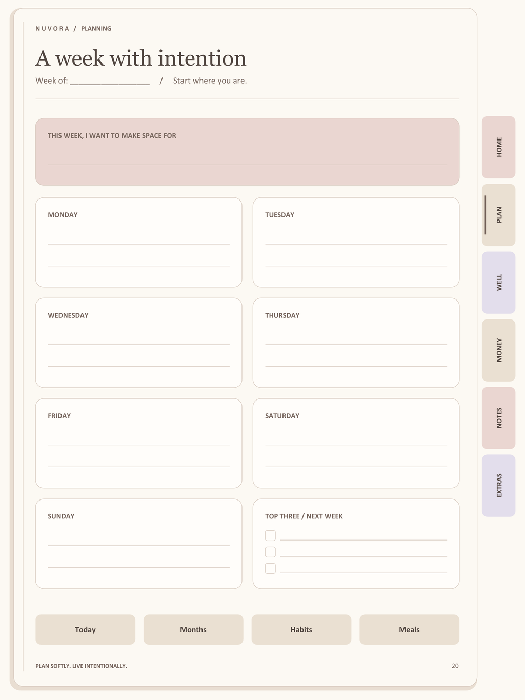 Nuvora Intentional Life Planner | Interactive iPad & Phone Digital Planner