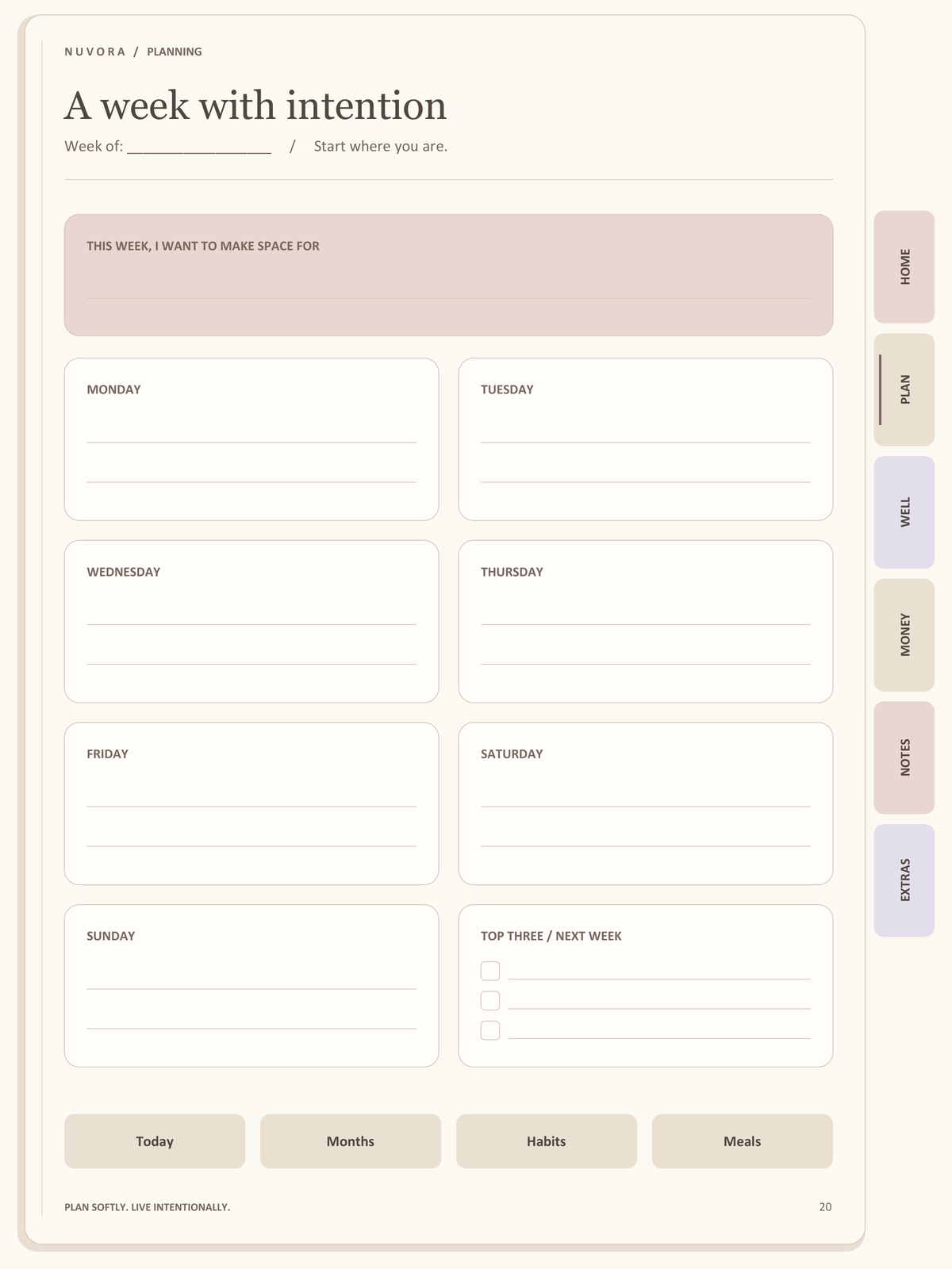 Nuvora Intentional Life Planner | Interactive iPad & Phone Digital Planner