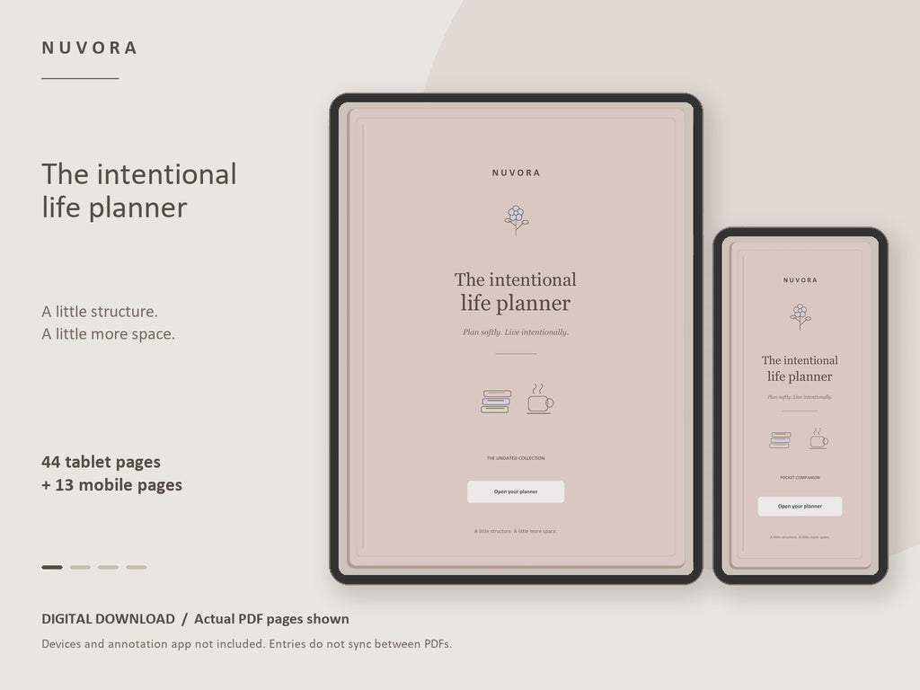Nuvora Intentional Life Planner | Interactive iPad & Phone Digital Planner