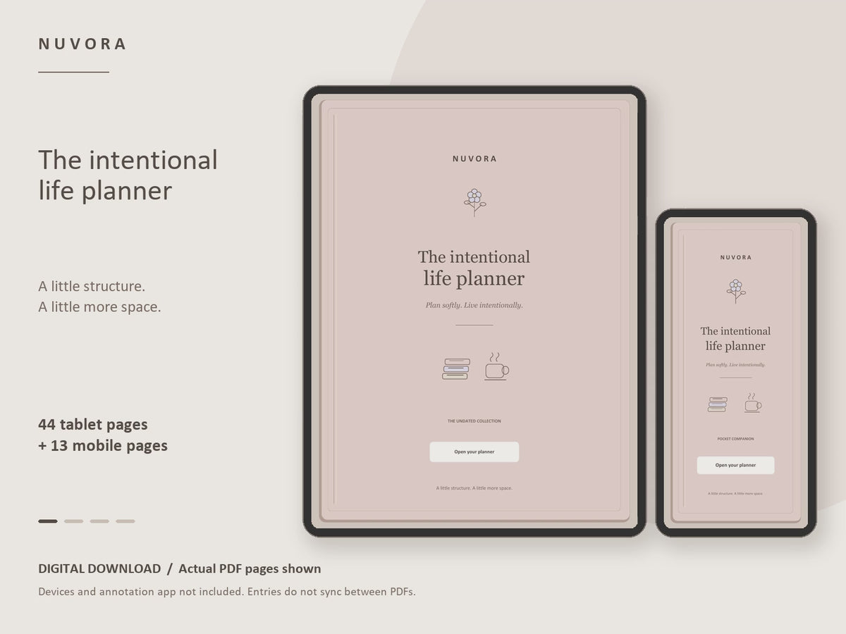 Nuvora Intentional Life Planner | Interactive iPad & Phone Digital Planner